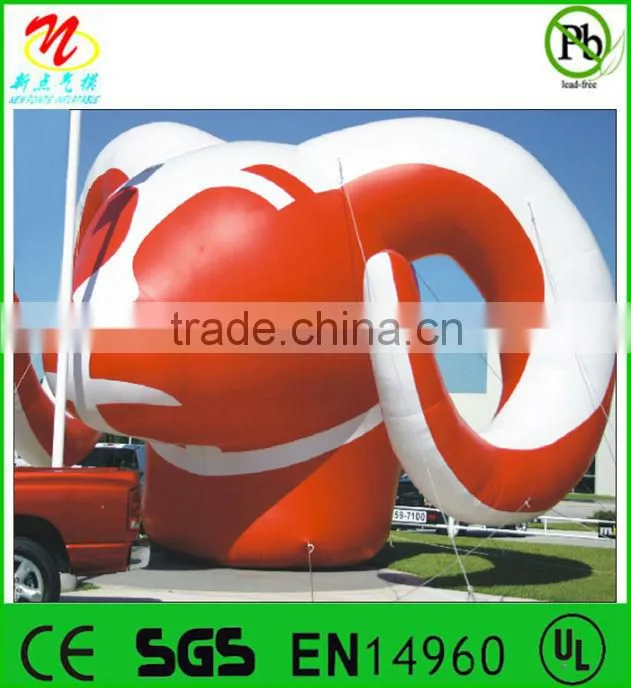 Giant inflatable animal bull, tourist attraction in amusement parks