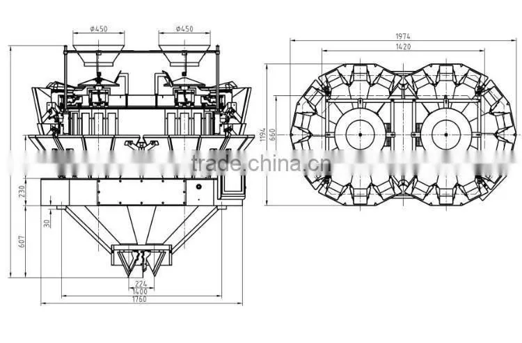 High Speed 20 Head automatic food mix funtion multihead weigher