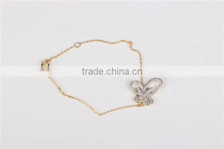 New design butterfly bracelet gril's silver sterling bracelet fashion jewelry