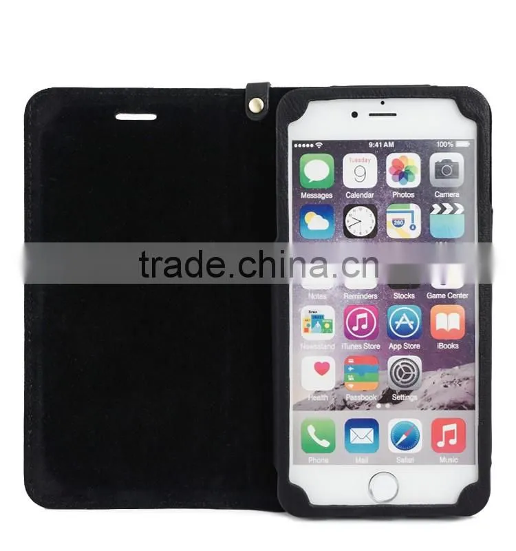 Premium PU Book Style Flip Cover Case with card slots for iPhone 6