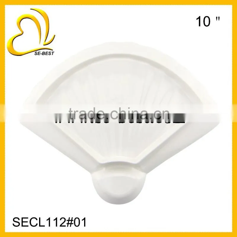 Solid white melamine plate, fan shaped plate, sushi plate