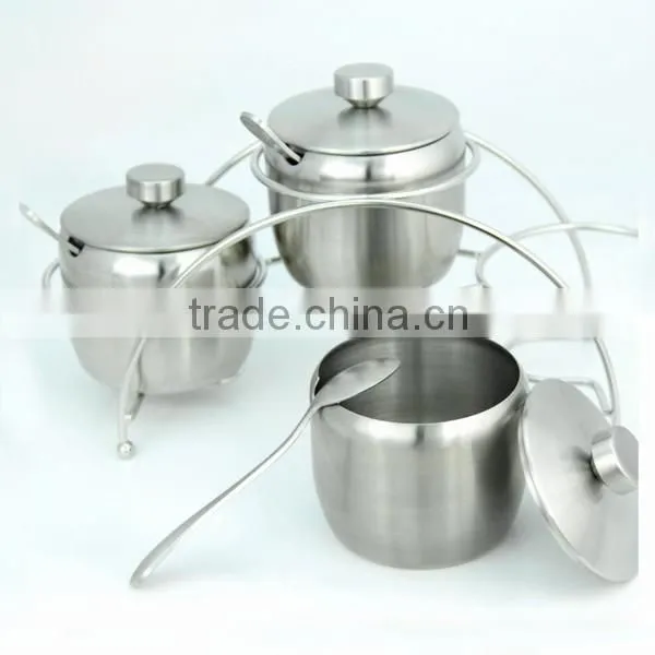 Advanced High Quality Stainless Steel Spice Jars With Cruet Stand