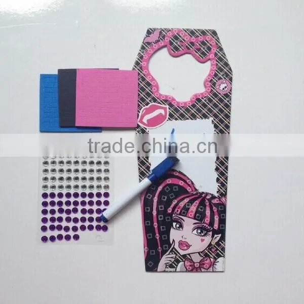 kids funny decorative DIY mosaic self adhensive tiles and jewels door hanger