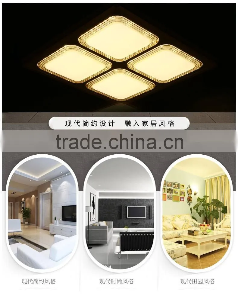 Square aluminum acrylic ceiling mount led lighting, house living ceiling light