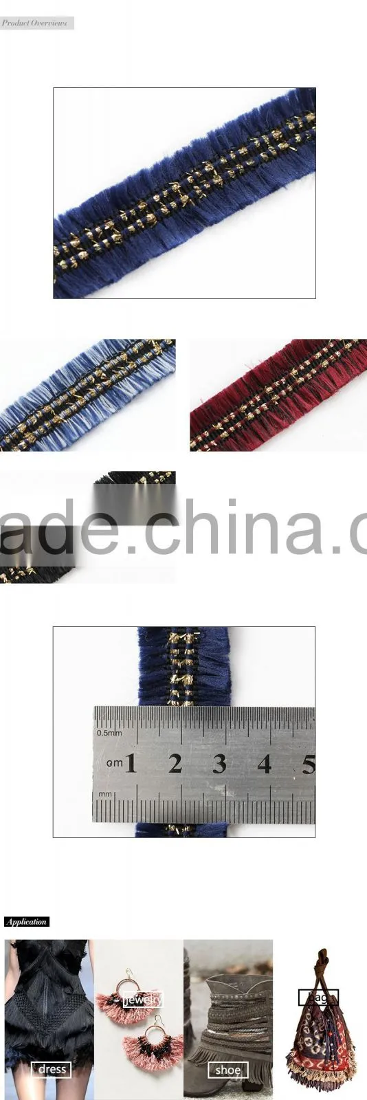 China supplier double side fringe trim in Guangzhou