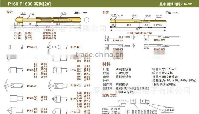 spring loaded test probe pin connector