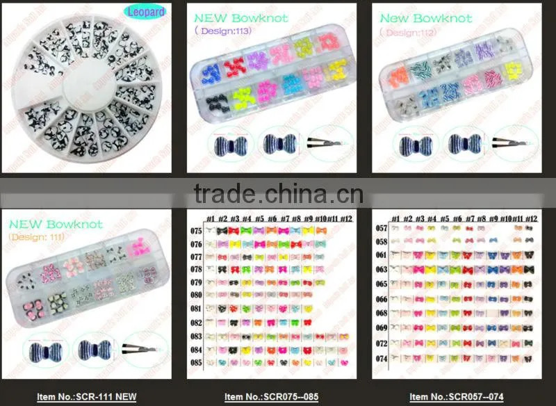 Nail Art 5mm bow tie Wheel 3D Design Decoration Tips UV Acrylic clay Manicure Rhinestones! DIY Hot