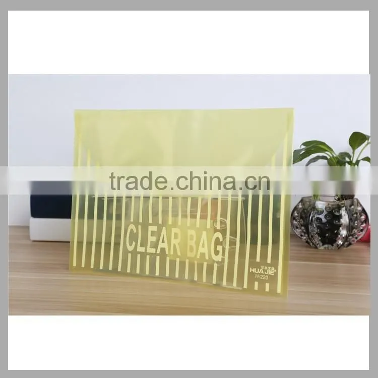 transparent my clear bag PP file bag envelope paper file folder document bag with button lock