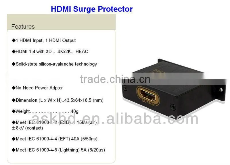 Protect HDMI input and output for ESD and Lightning Surge / Protect HDMI input and output for ESD and Lightning Surge