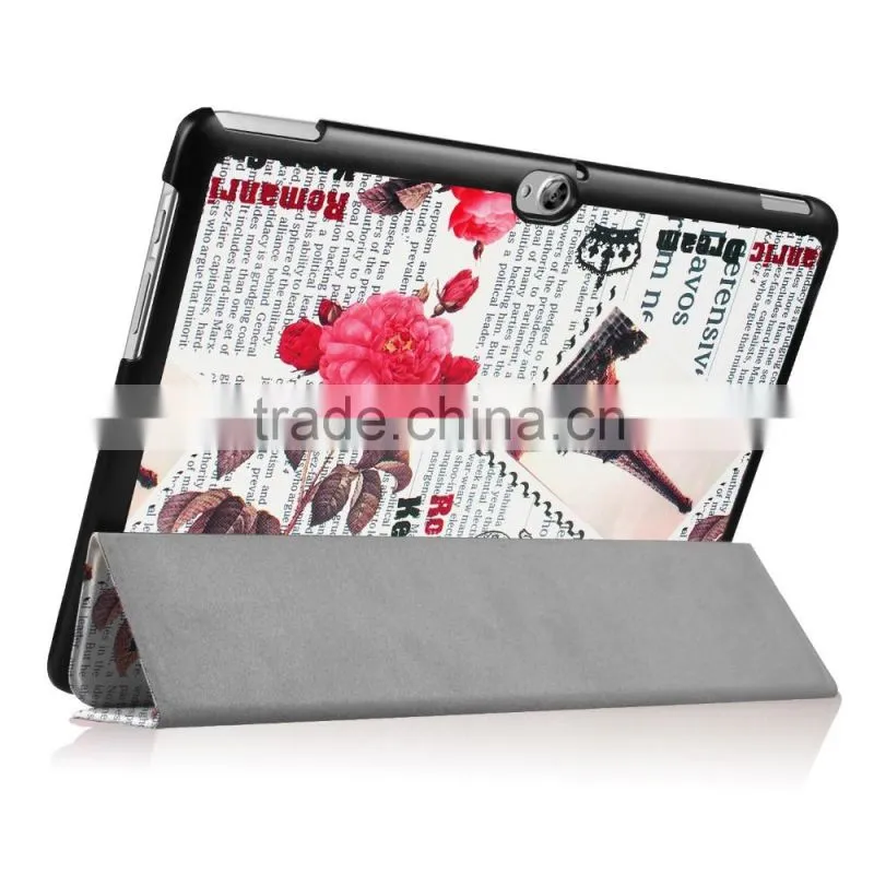 Premium pu leather Smart Stand Case for Huawei MediaPad M2 10.0 with different pattern design
