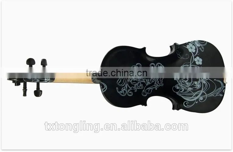 Handmade Student Violin With Flower Design TL-HB1314