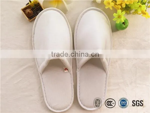 Hotel Cut pile closed toe slipper with tag logo bathroom slippers