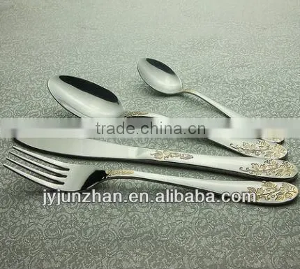 Gold plated knife stainless steel 410 material and low price
