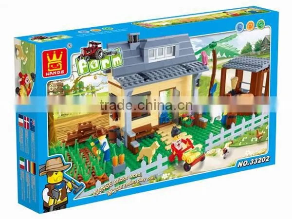 creative plastic education Farm blocks with 412pcs