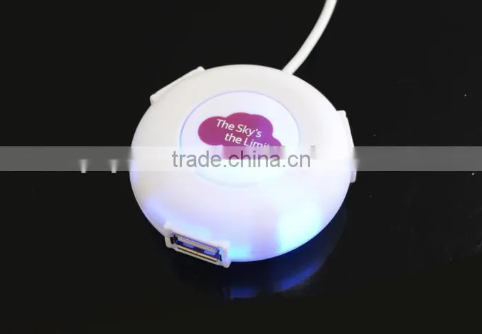 computer round 3 port LED usb hub with webkey/weblink function
