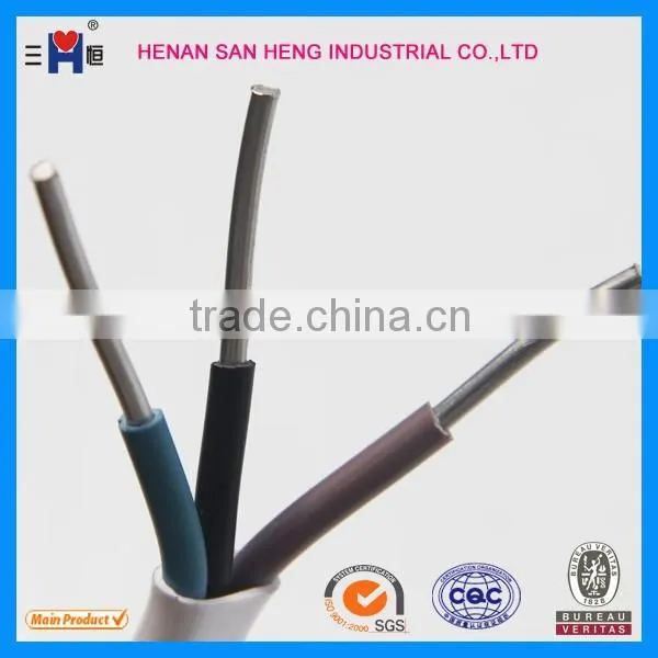 China goods wholesale PVC flat electric twin and earth cable