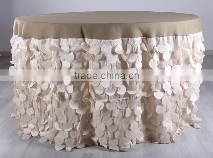 New style petal taffeta and burlap table runner