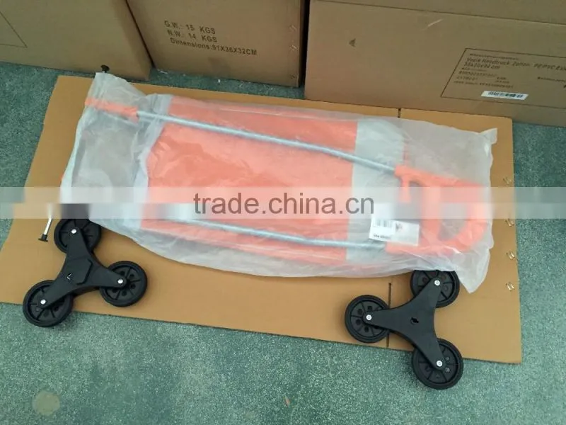 Three wheels climbing stairs folding shopping trolley cart bag