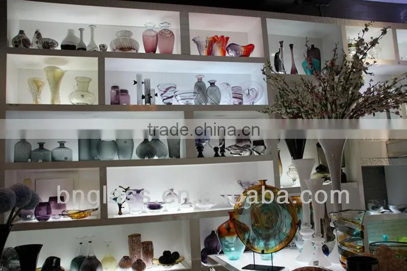 Unique engraved red glass vases for wedding decoration