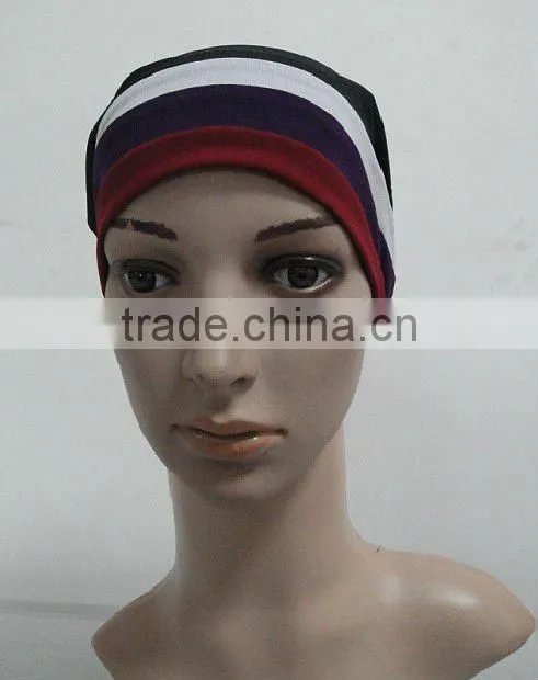 C004 new muslim underscarf with 3 lines,cotton underscarf and hats