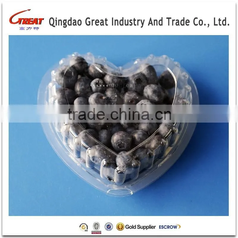 New Design Popular Plastic Heart shaped Fruit Container