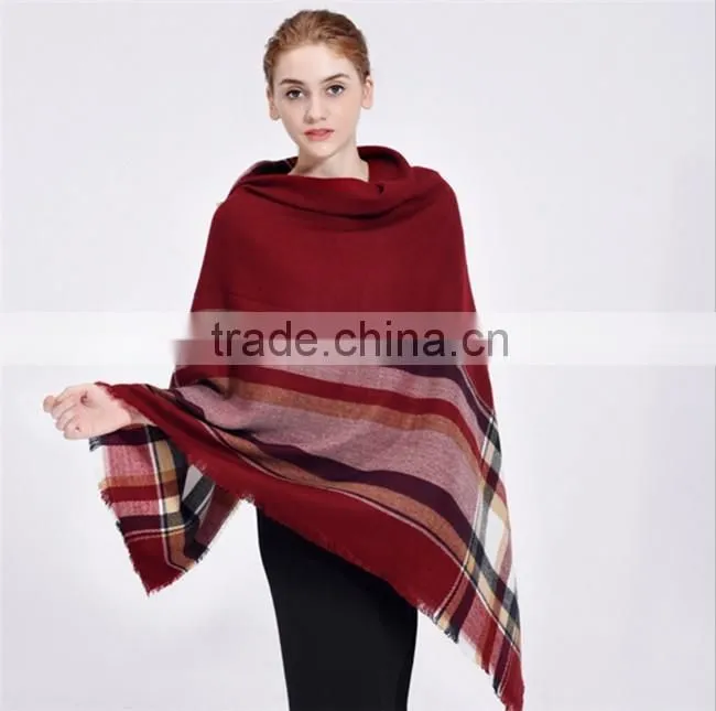 Oversize Beige pashmina shawl,,Large plaid scarf shawl,plaid pashmina Scarf