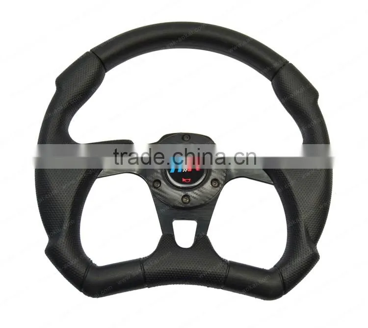 Racing Car Steering Wheel 13inch 14inch, PU Steering Wheel Flat Style