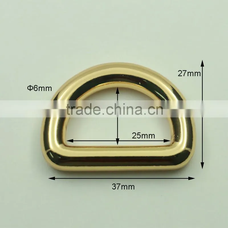 High quality not jointed metal custom embossed logo zinc alloy d ring for 25mm bag strap