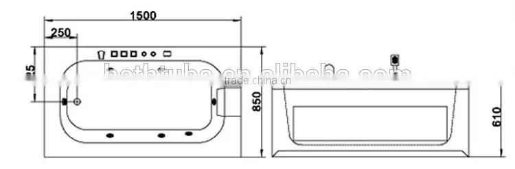 cUPC acrylic massage bathtub, cheap whirlpool bathtub