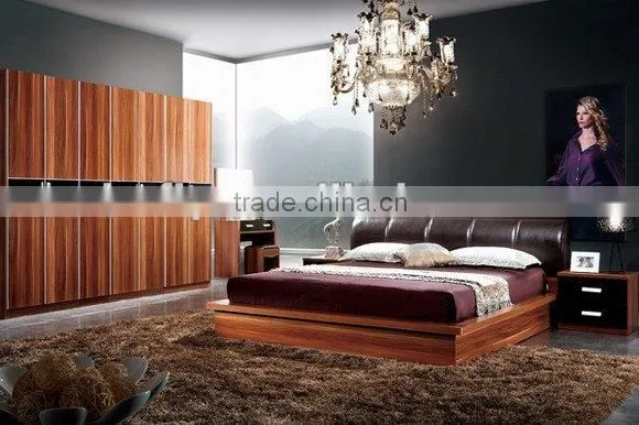 Modern teak melamine panle bedroom furniture set
