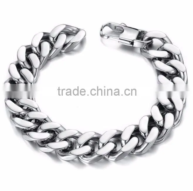 Factory custom high quality chain silver bracelets for men