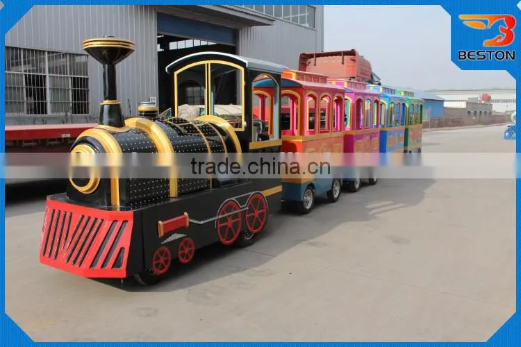 Alibaba China professional manufactuer game children amusement rides trackless train for sale