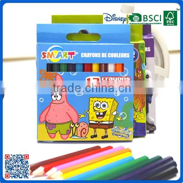 Wholesale 3.5 inch 12 color pencil into paper box for gift with cheap price