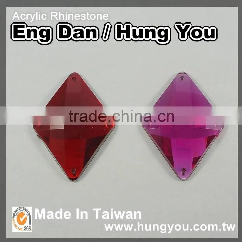 Round Shaped Sew On Acrylic Rhinestones with 1 hole