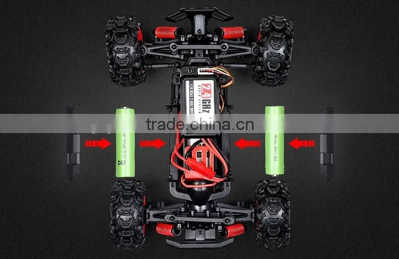 High speed rc toys 2.4G 4WD short truck rc car 1:24 buggy with 550 brush motor and 40km/h speed