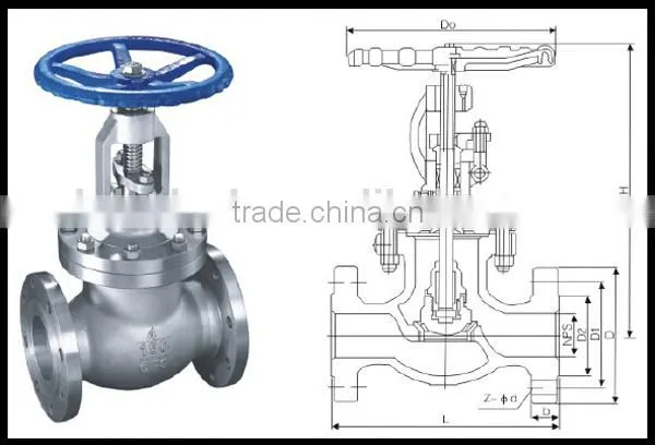 ANSI steam globe valve WCB A216 globe valve handwheel