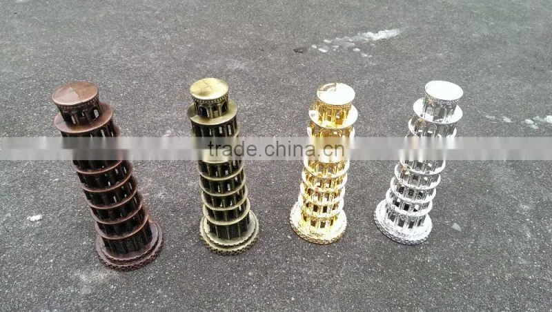 Promotion gift Metal Leaning Tower of Pisa ITALY Travel Souvenir 3D buliding