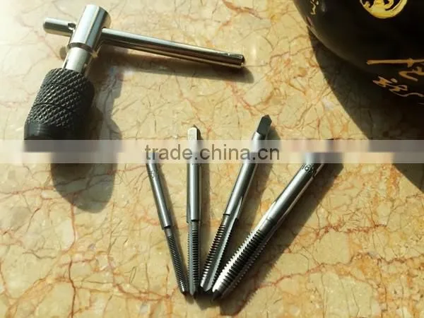 5- piece Metric Small tap set hand tools with T tap wrench
