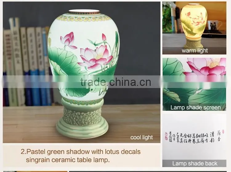 Wooden porcelain led vintage table light table lamp home decor light table