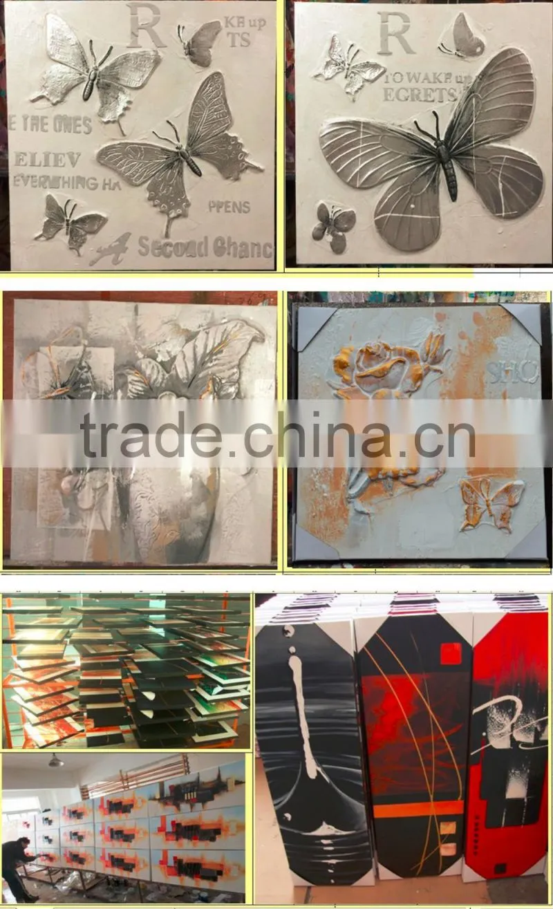 Shu1827 handmade african elephant design group oil painting