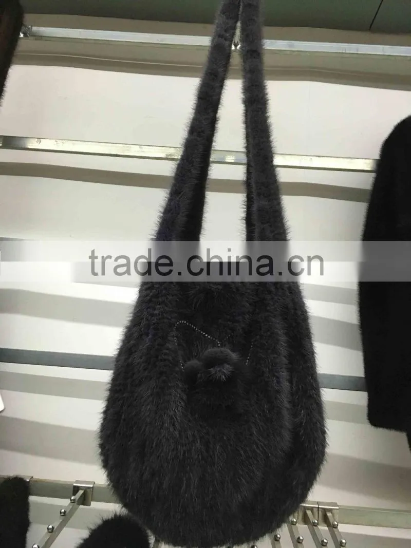 hand made mink fur bag brand ladies 2015