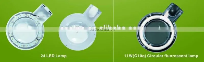24 LED lights Magnifying led lighting lamp for nail art beauty salon Glass/led light exhibition lamp