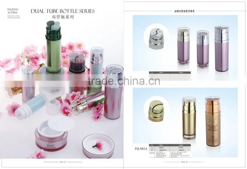 Plastic Dual tube bottles for day cream and night cream
