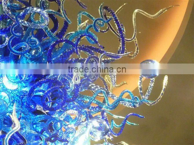 hand made glass lighting with three storey height and Decorative art glass xo-20120710 and hotel glass project