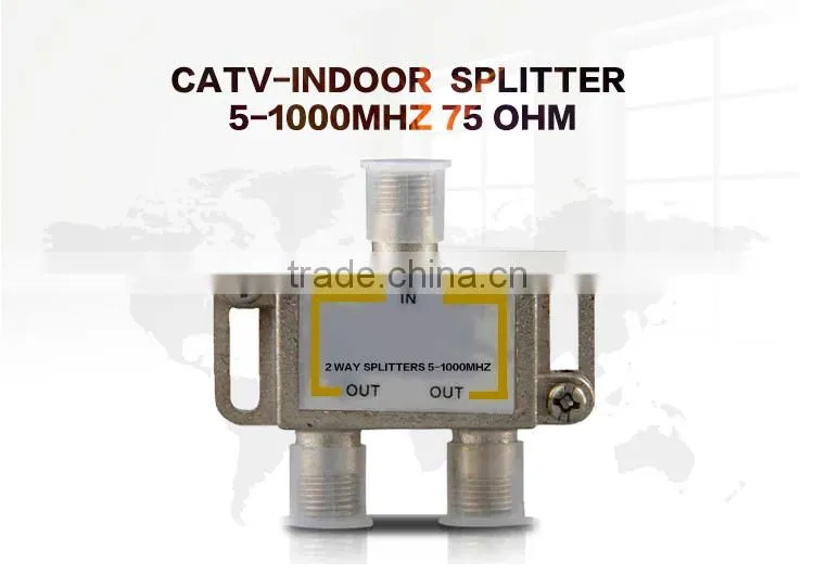 Trunk line 5-1000MHz Indoor tv splitter 3 way 3.5mm splitter