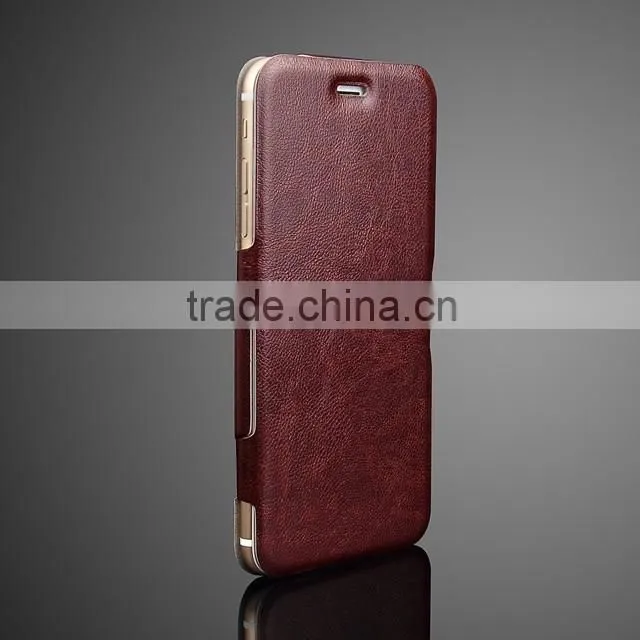 Elegant design ultra thin flip open stand leather case cover with embossed flower mobile phone leather case