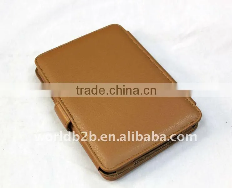 Booklet design Leather Cover Case for the Kindle Touch,with Card Slot