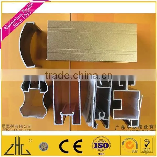 Wow!! Anodized finish aluminium industrial extrusion profile aluminium price per kg, wood color aluminium profile for wardrobe