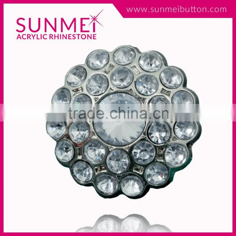 Fashion Style Shinny Rhinestone Garment Accessories Button Earrings