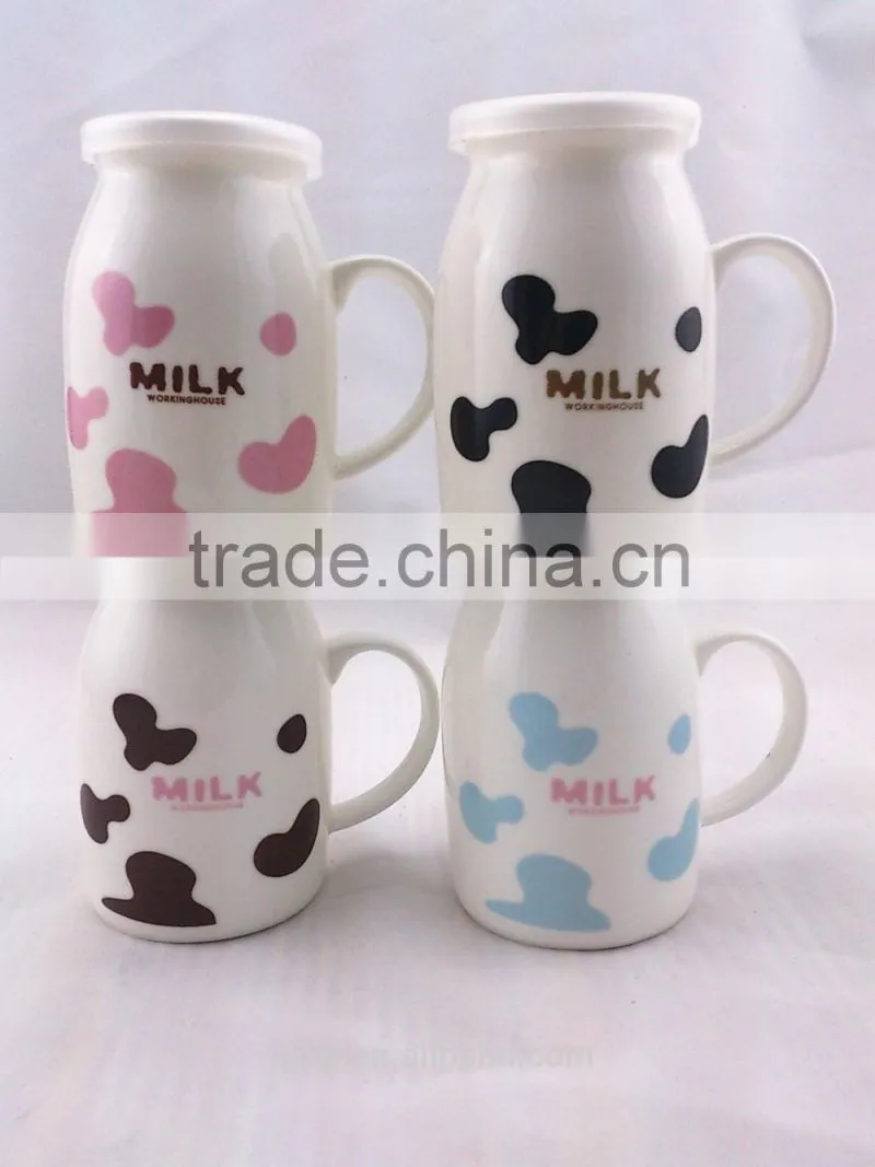 ceramic milk bottle/porcelain milk tumbler without handle/storage cup water cup